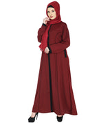 Panelled Abaya Trendy Coral