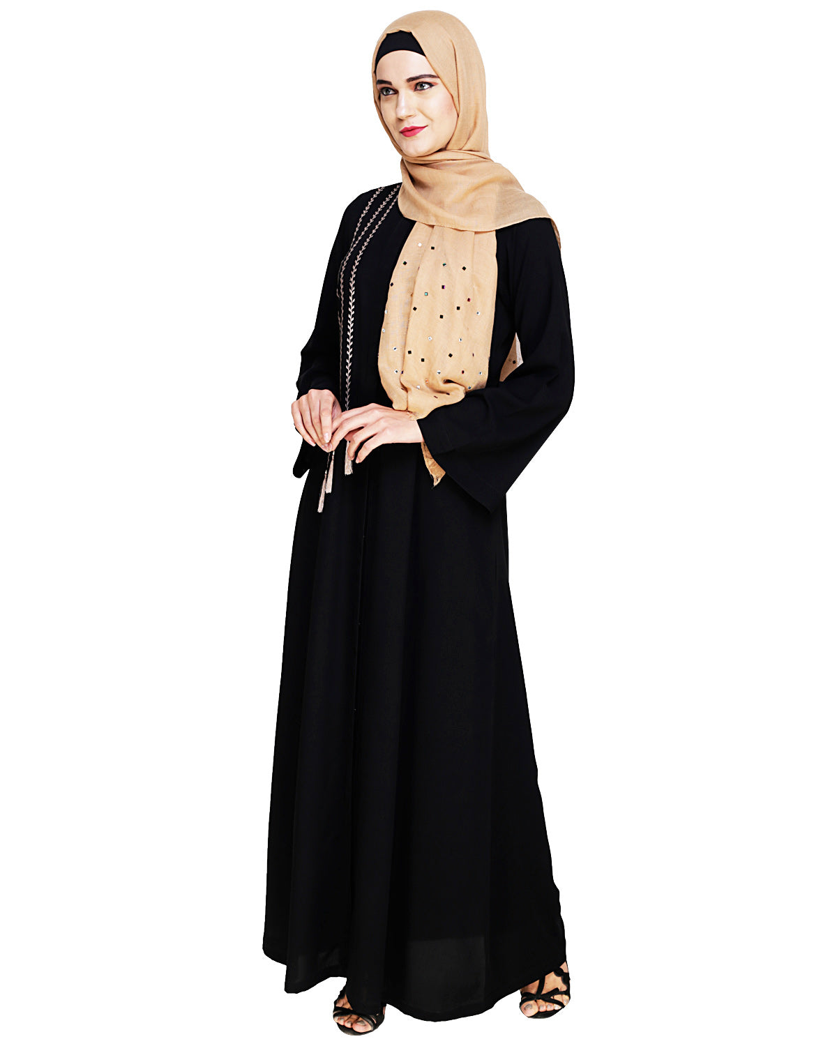 Elegant Embroidered Abaya Black