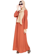 Elegant Embroidered Abaya Brick Red