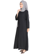 Elegant Embroidered Abaya Dark Grey