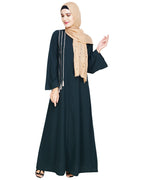 Elegant Embroidered Abaya Green