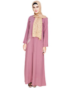 Elegant Embroidered Abaya Onion Pink