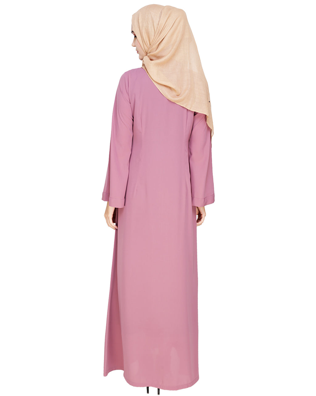 Elegant Embroidered Abaya Onion Pink
