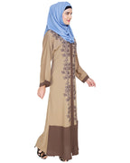 Bedazzled Dubai Style Abaya Brown
