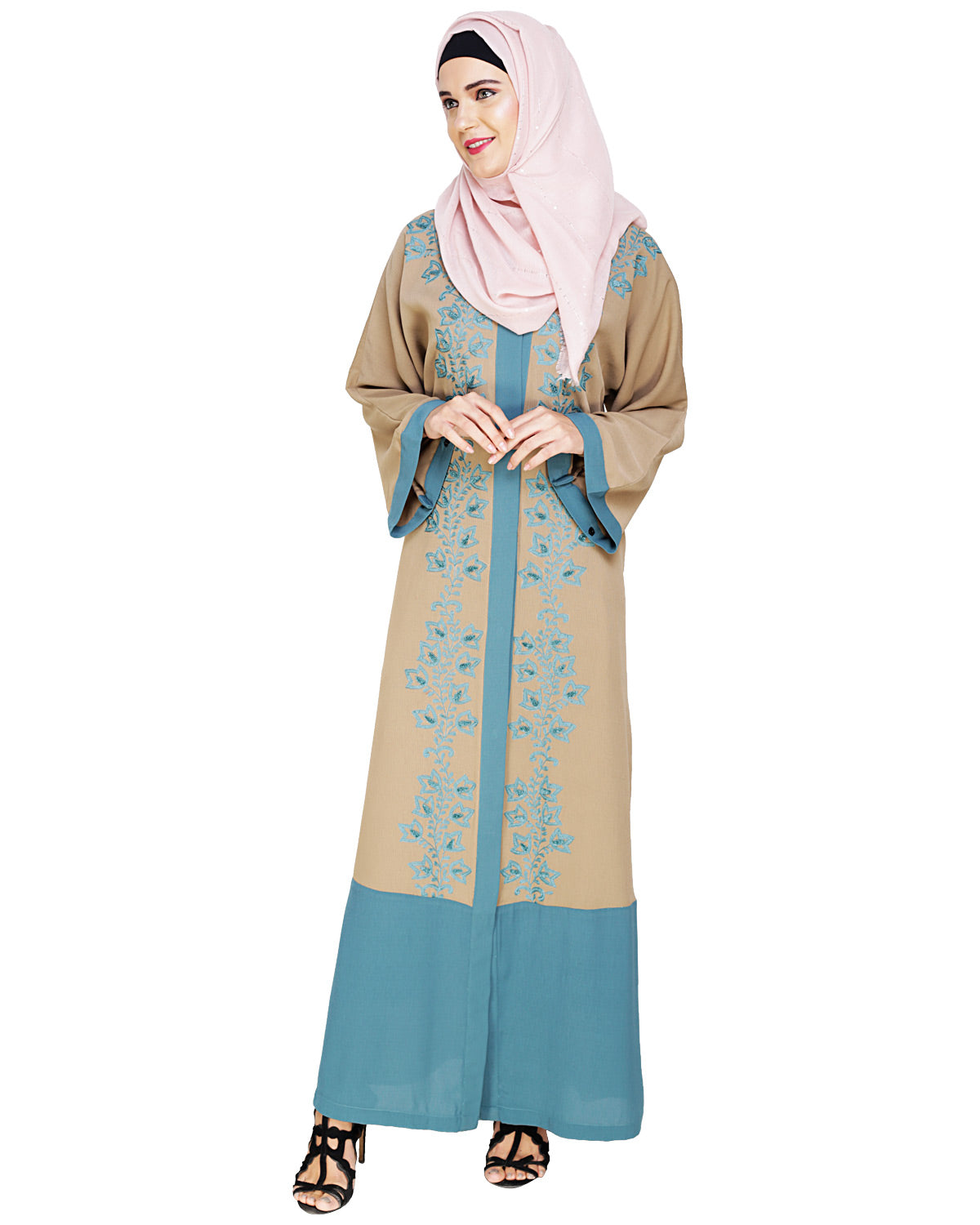 Bedazzled Dubai Style Abaya Seafoam Green