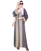 Exquisite Dubai Style Abaya Grey