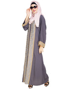 Exquisite Dubai Style Abaya Grey