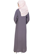 Exquisite Dubai Style Abaya Grey