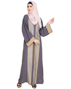 Exquisite Dubai Style Abaya Grey