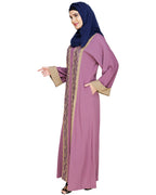 Exquisite Dubai Style Abaya Mauve