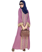 Exquisite Dubai Style Abaya Mauve