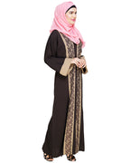 Exquisite Dubai Style Abaya Mud Brown