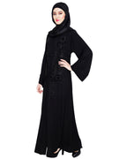 Glitzy Black Dubai Style Abaya Black