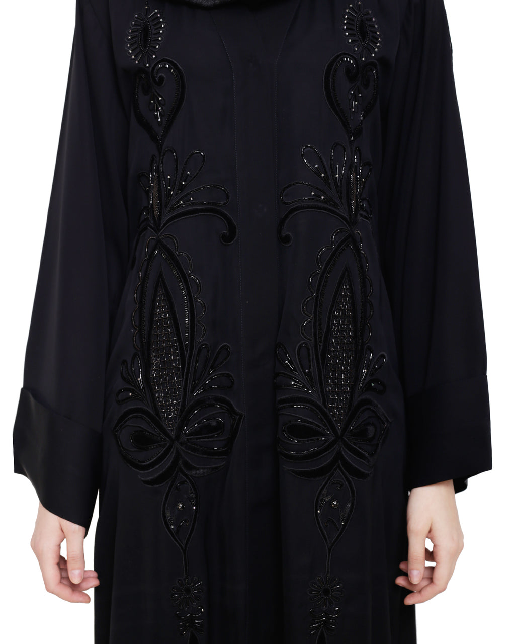 Glitzy Black Dubai Style Abaya Black