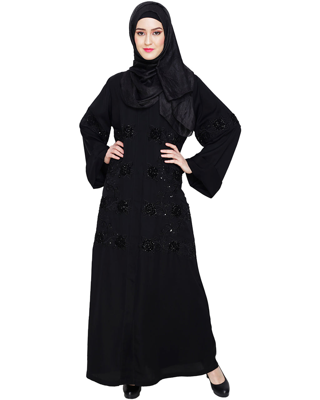 Lavish Dubai Style Abaya Black