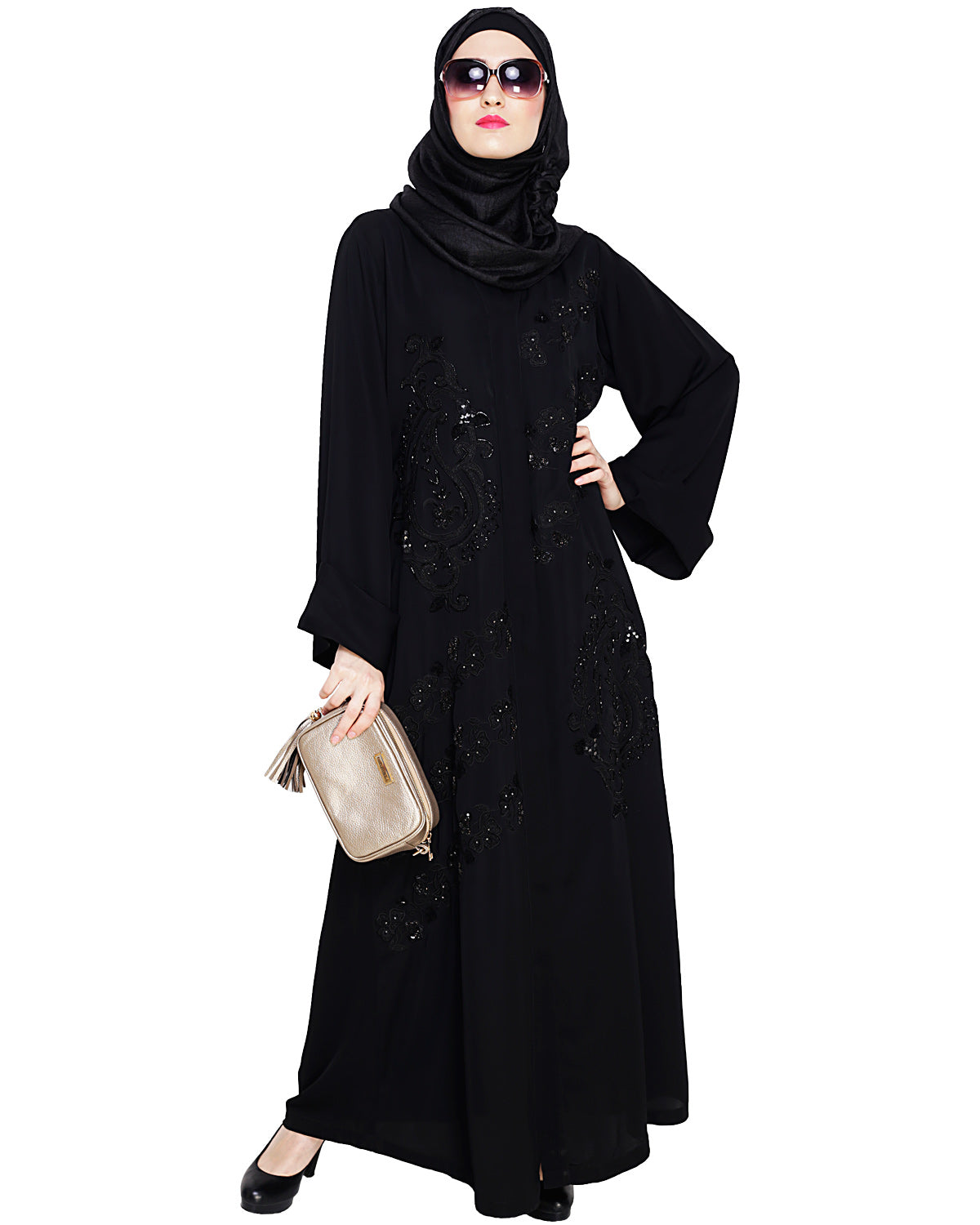 Regal Dubai Style Abaya Black
