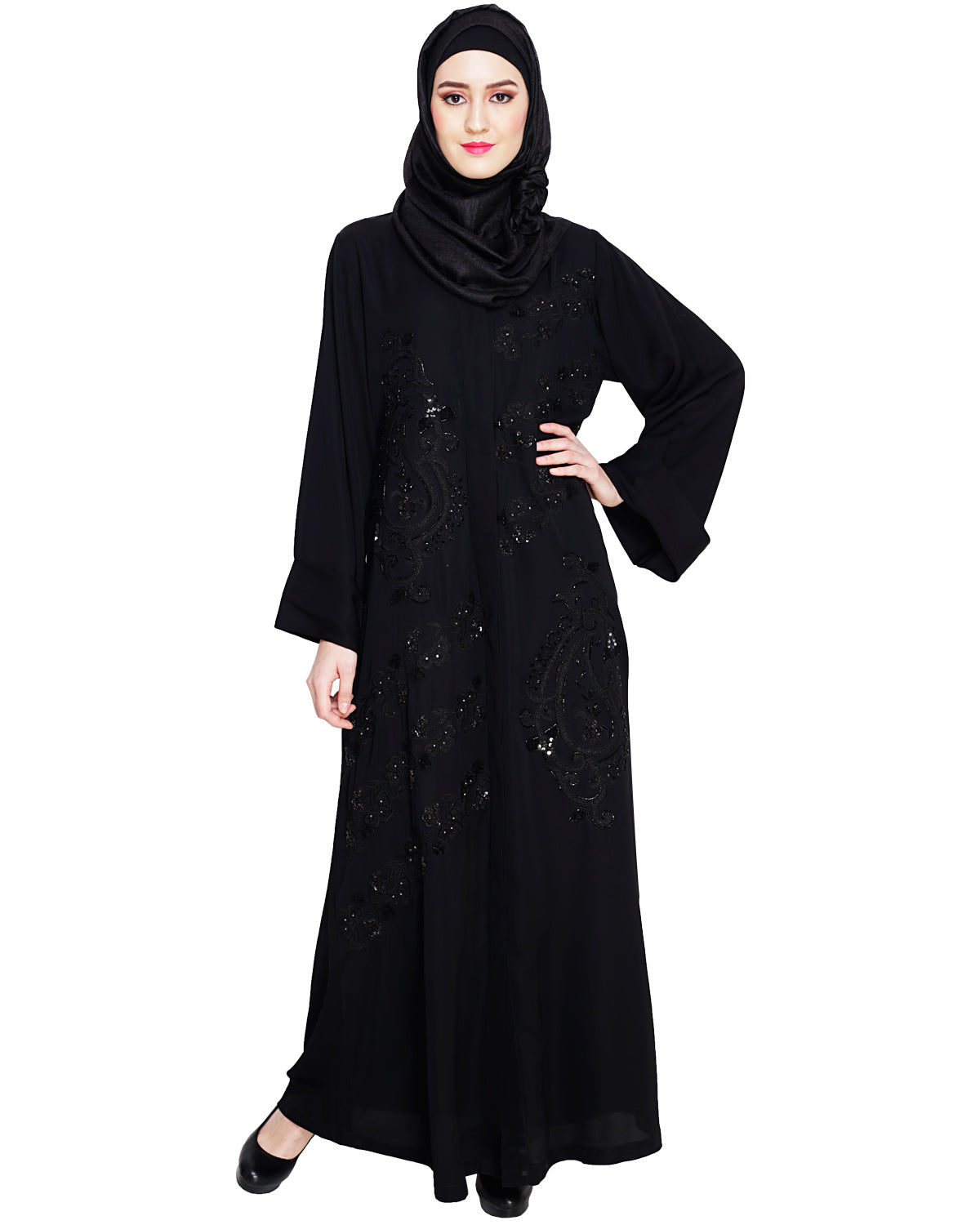 Regal Dubai Style Abaya Black