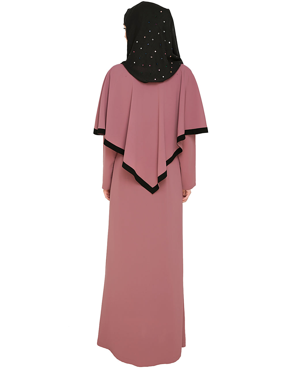 Fancy Cape Abaya Onion Pink