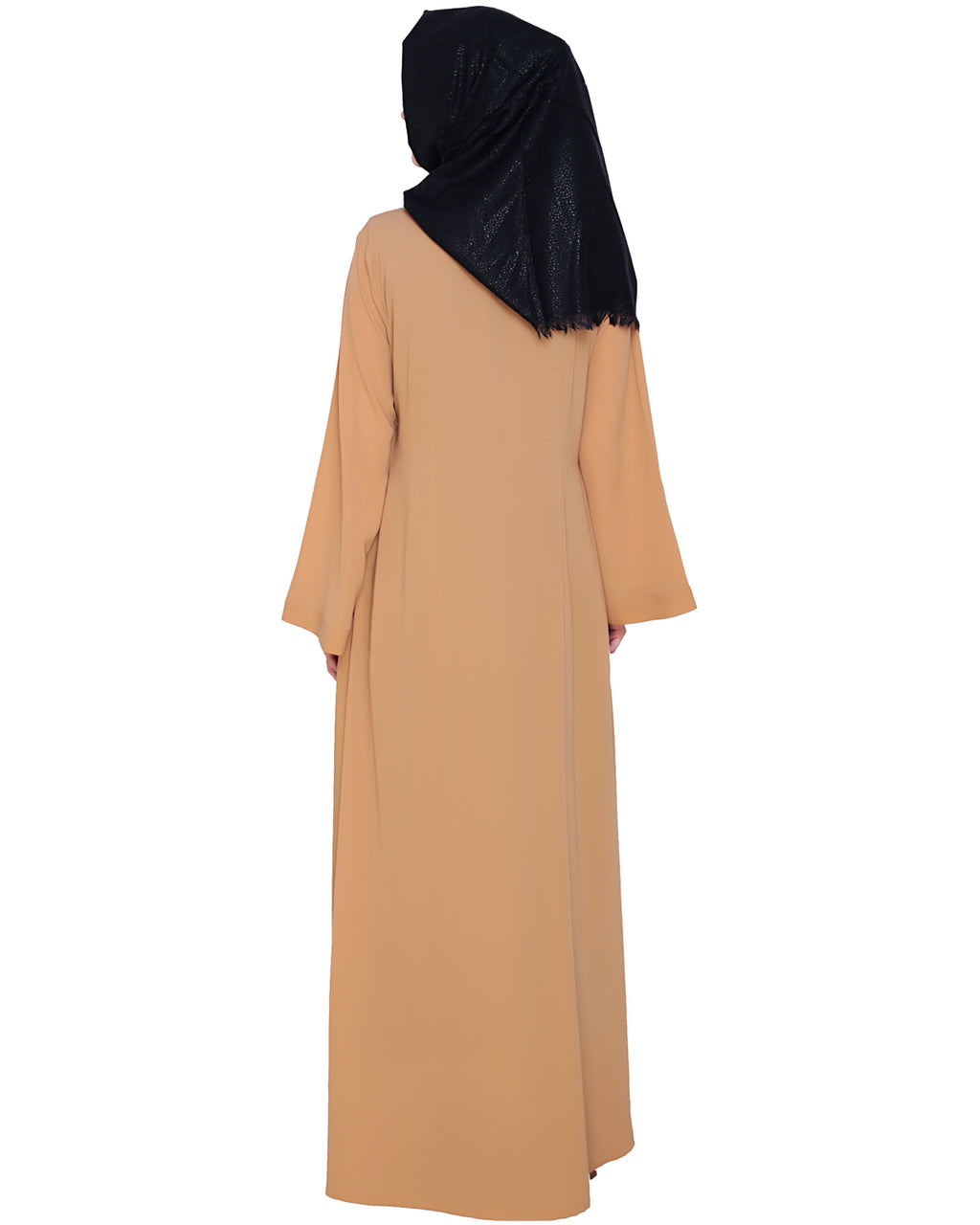 Fringe Lace Abaya Beige