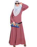 Fringe Lace Abaya Onion Pink