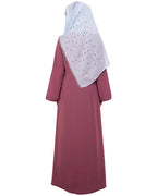 Fringe Lace Abaya Onion Pink
