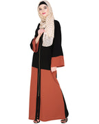 Dazzling Zip-Up Abaya Brick