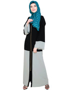 Dazzling Zip-Up Abaya Sage Green