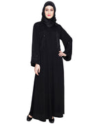 Posh Black Dubai Style Abaya Black
