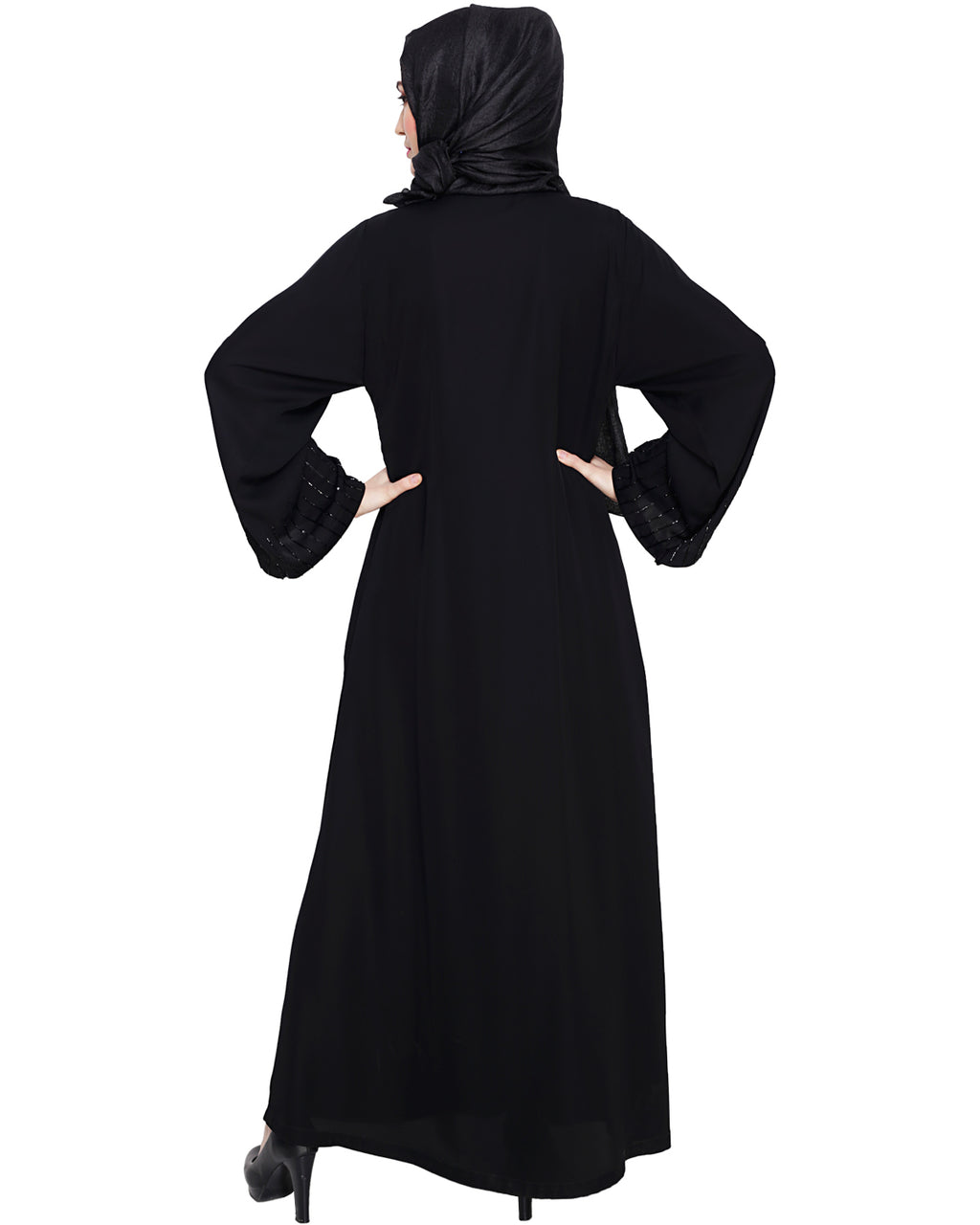 Posh Black Dubai Style Abaya Black