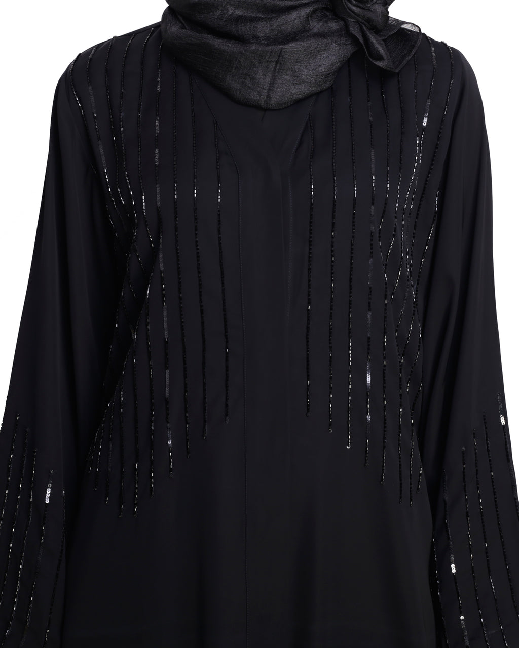 Posh Black Dubai Style Abaya Black