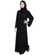 Multicolour Posh Stone Black Dubai Style Abaya Black