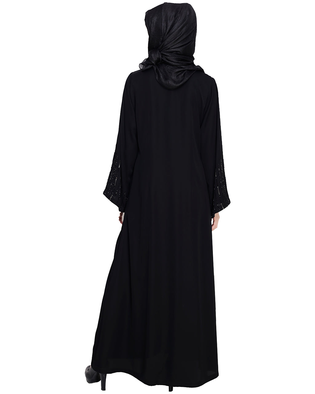 Multicolour Posh Stone Black Dubai Style Abaya Black