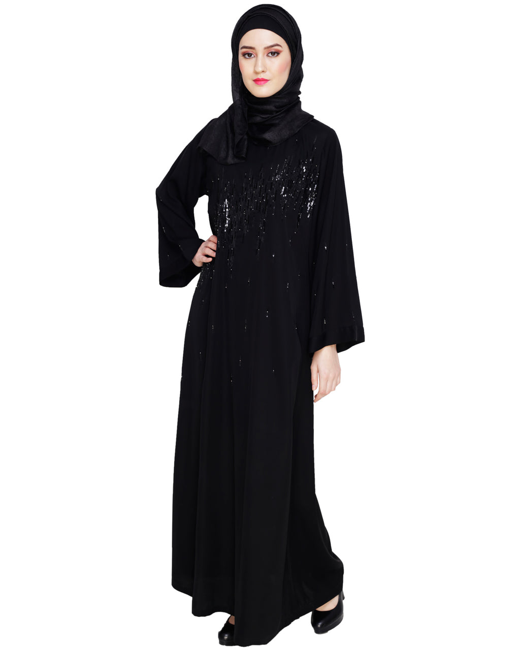 Stardust Dubai Style Abaya Black XS