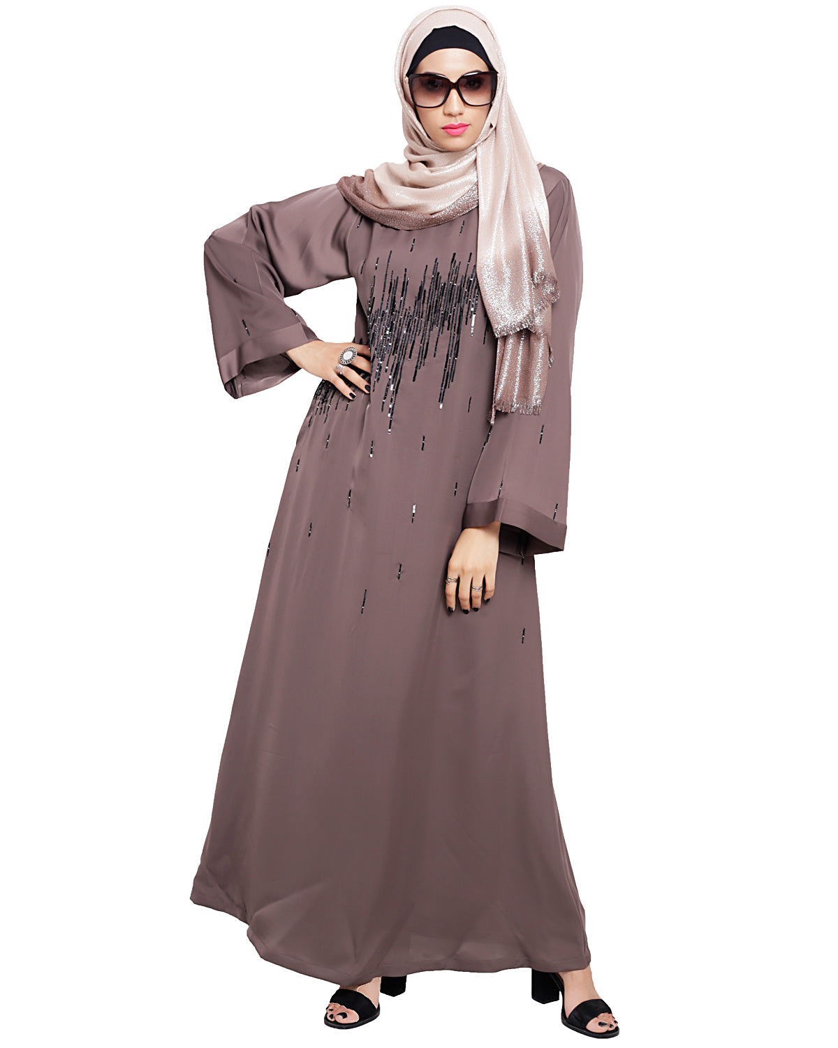 Stardust Dubai Style Abaya Brown XS
