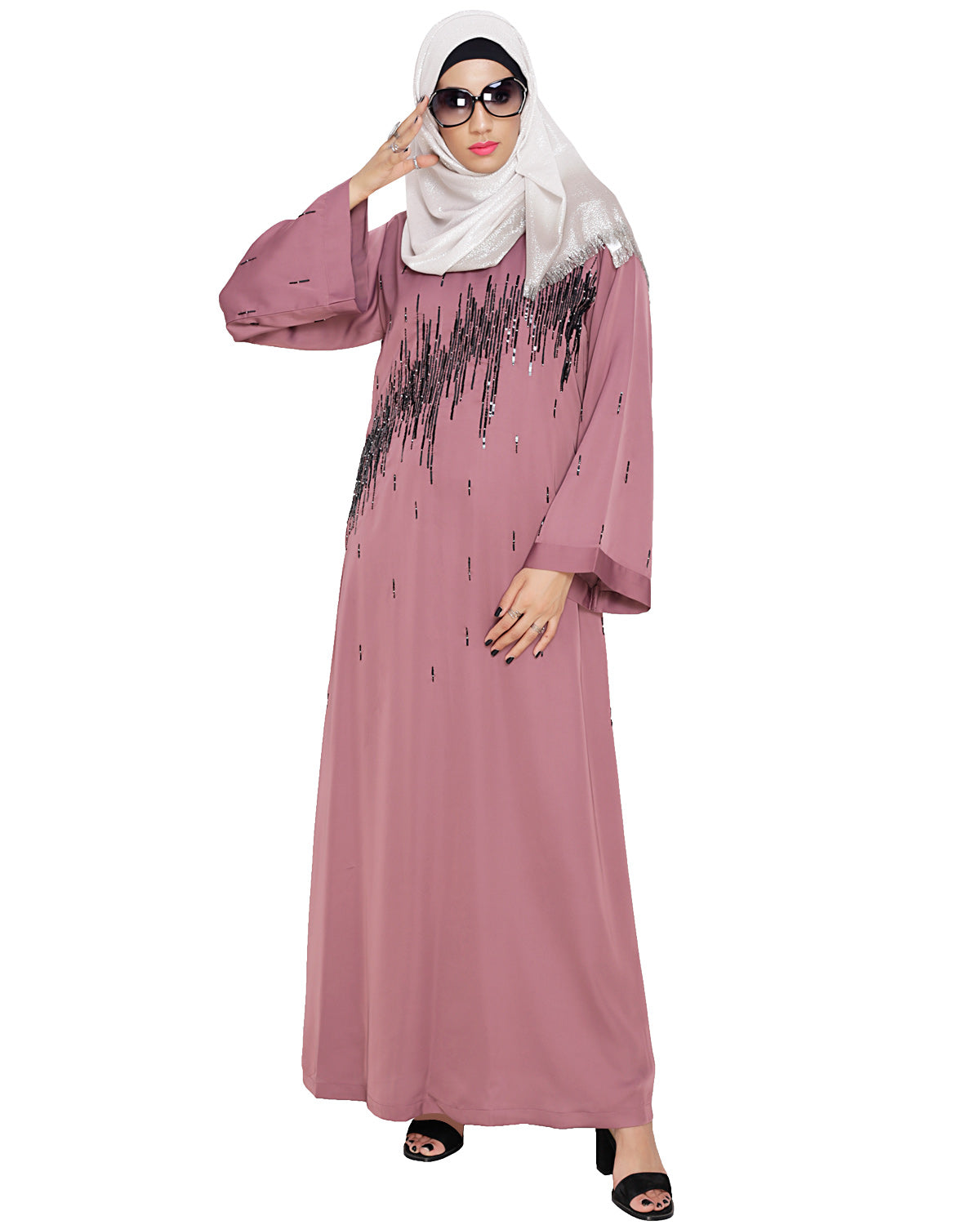 Stardust Dubai Style Abaya Onion Pink XS