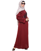Stardust Dubai Style Abaya Wine XS