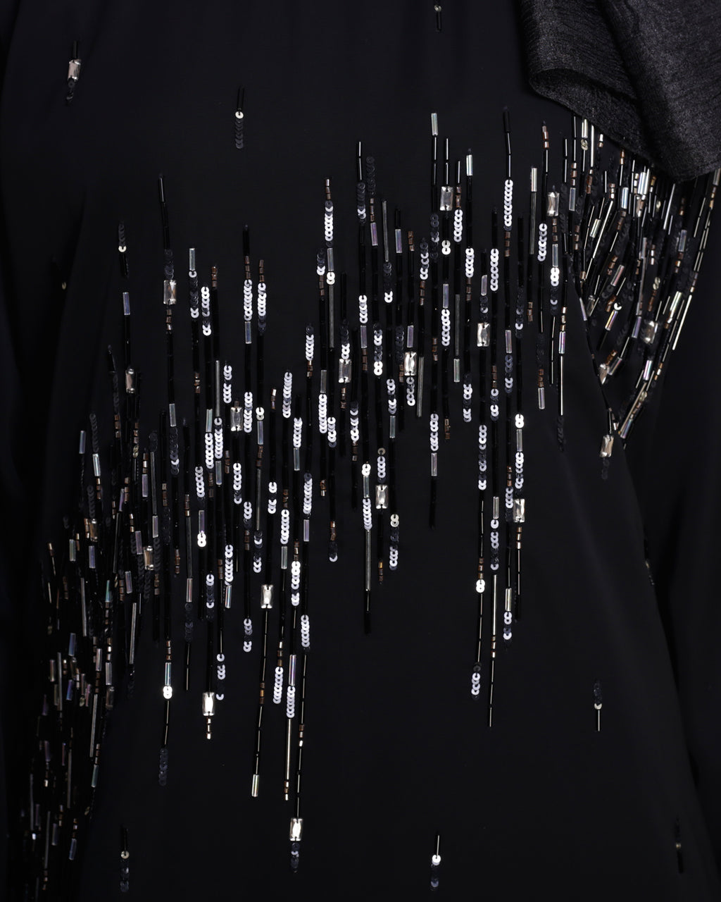 Multicolour Stardust Stone Black Dubai Style abaya Black