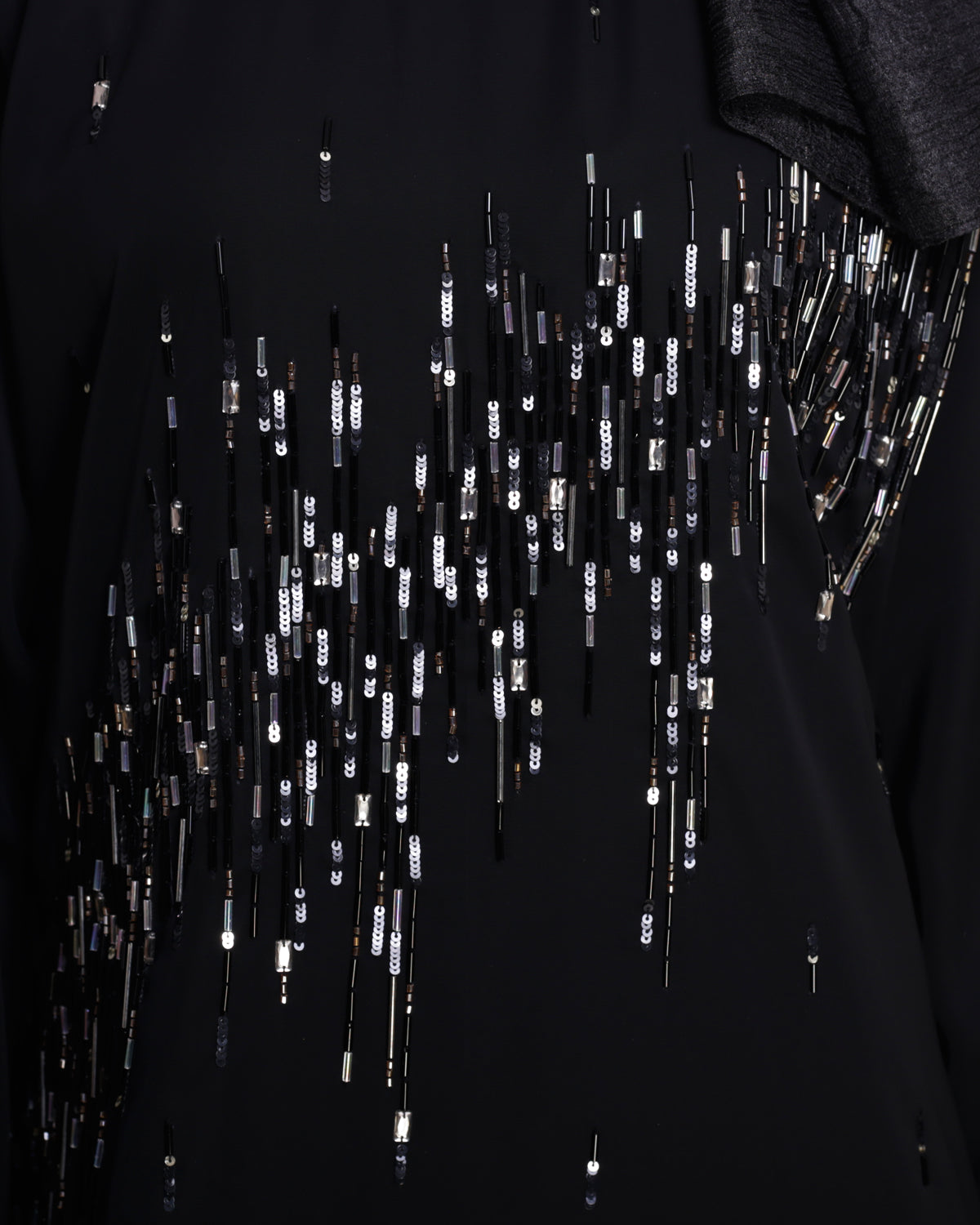 Multicolour Stardust Stone Black Dubai Style abaya Black