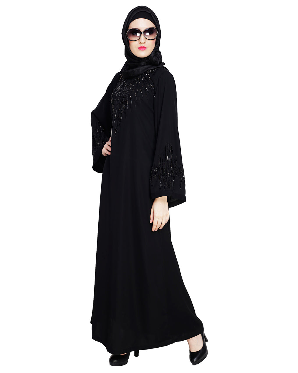 Ornate Black Style Abaya Black
