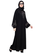 Ornate Black Dubai Style Abaya Black