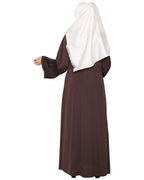 Ornate Black Dubai Style Abaya Dark Brown