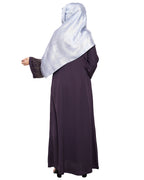 Ornate Black Dubai Style Abaya Dark Purple