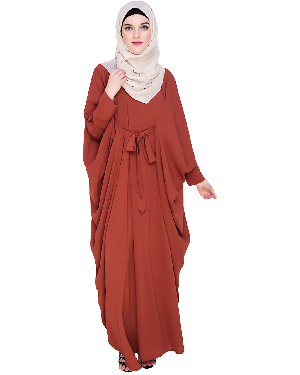 Bow Embellished Kaftan Brick