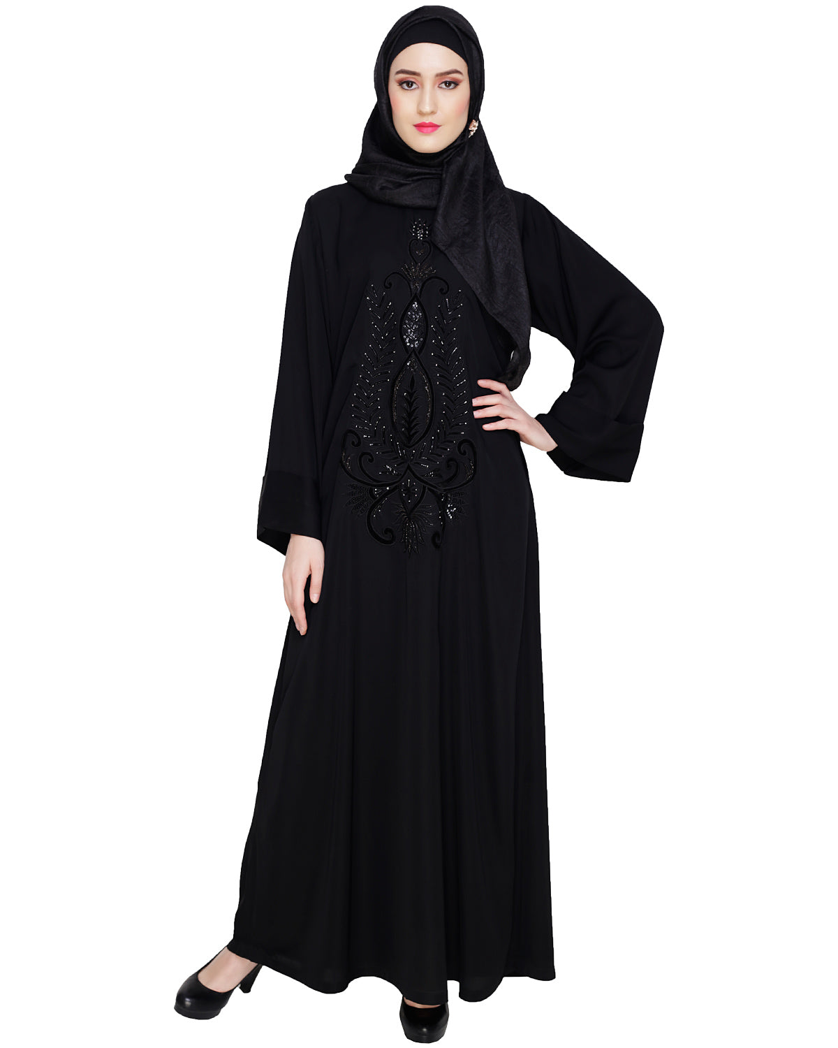 Exclusive Black Dubai Style Abaya Black