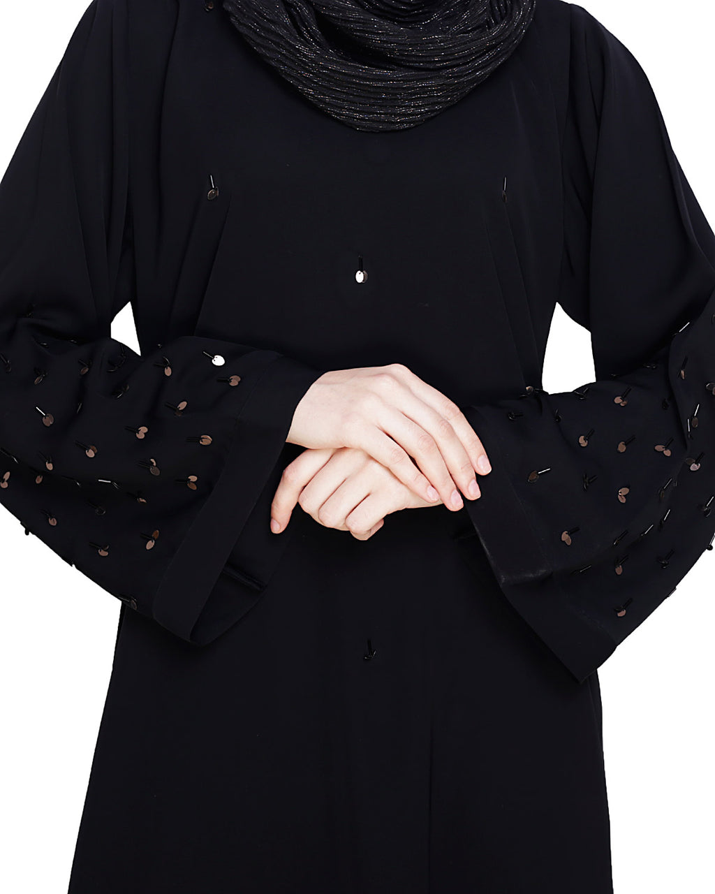 Enchanting Black Dubai Style Abaya Black