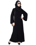 Enchanting Black Dubai Style Abaya Black