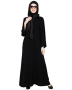 Exclusive Black Applique Dubai Style Abaya Black