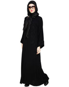 Exclusive Black Applique Dubai Style Abaya Black