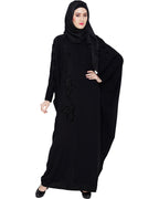 Floral Applique Black Kaftan Black