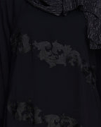 Fancy Motif Embroidered Dubai Style Abaya Black